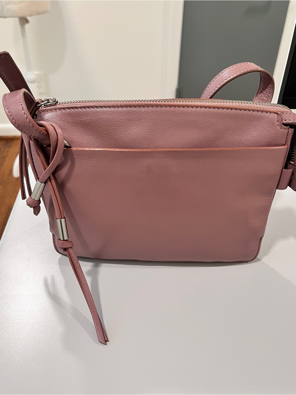 Lucky Brand Brio Leather Crossbody in Misty Rose